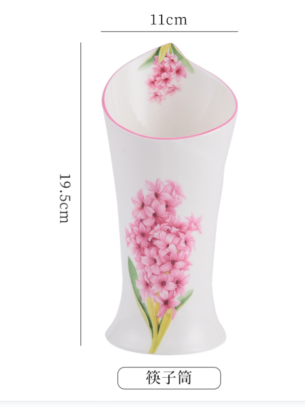 風信子箸立て 高さ19.5cm×14.5cm口径11cm 骨瓷